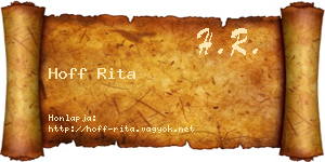 Hoff Rita névjegykártya